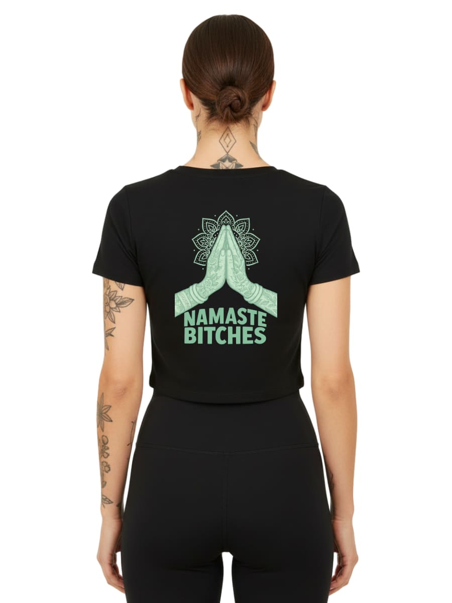 Namaste Bitches Mint - Ladies Cropped Tee (ohne Frontprint)