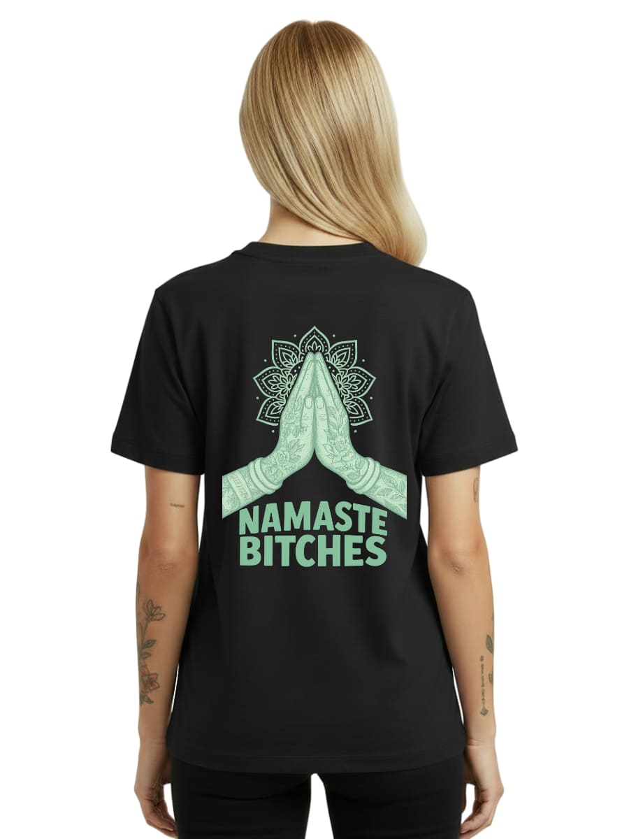 Namaste Bitches Mint - Damen Premium Shirt (ohne Frontprint)
