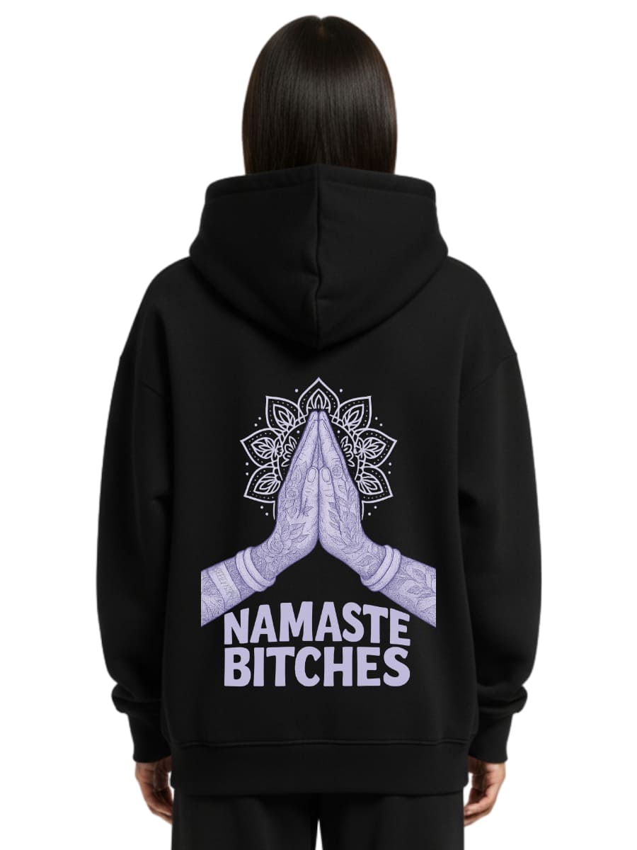 Namaste Bitches Lavendel - Oversized Zipper Hoodie mit Reißverschluss