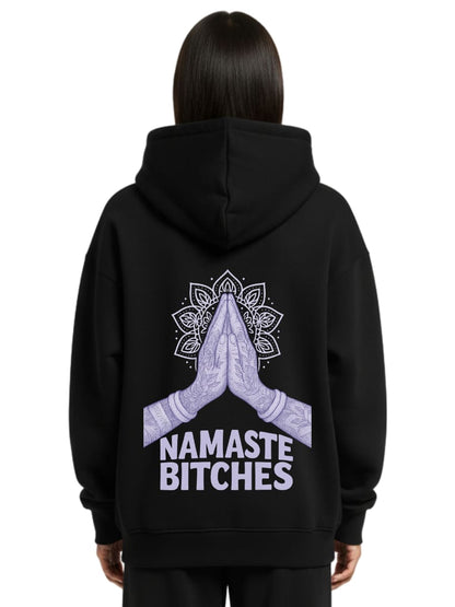 Namaste Bitches Lavendel - Oversized Zipper Hoodie mit Reißverschluss