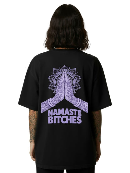 Namaste Bitches Lavendel - Oversized Shirt (ohne Frontprint)