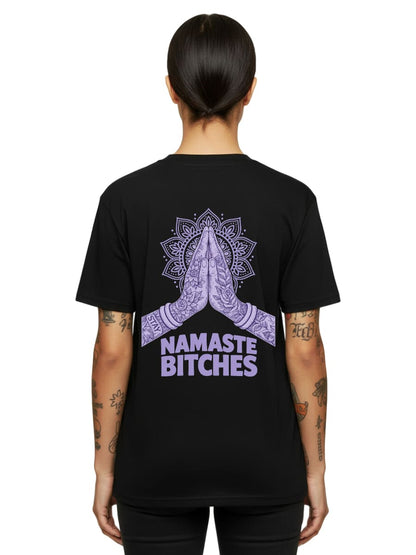Namaste Bitches Lavendel - Unisex Premium Shirt (ohne Frontprint)
