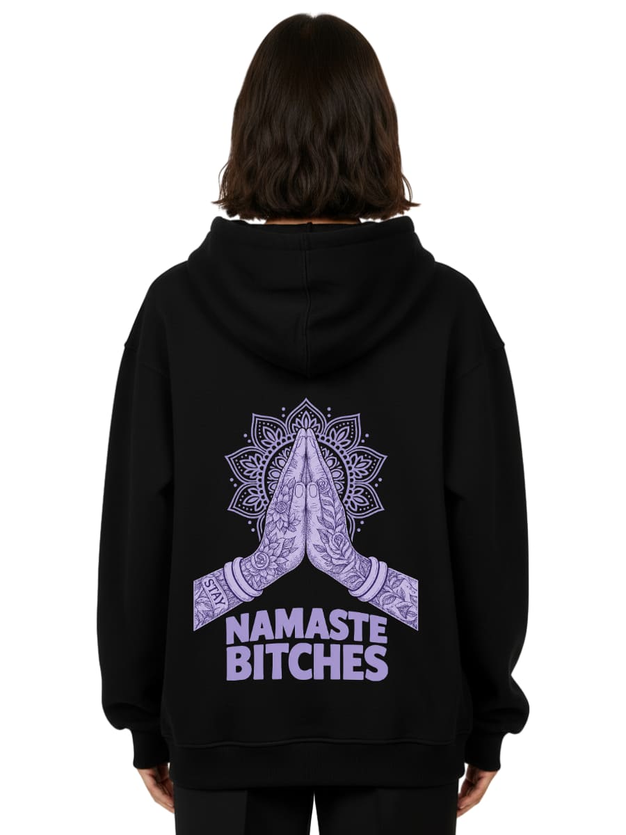 Namaste Bitches Lavendel - Oversized Hoodie (ohne Frontprint)