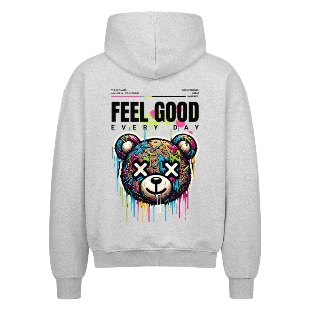 Feel Good Every Day - Oversized Zipper Hoodie mit Reißverschluss