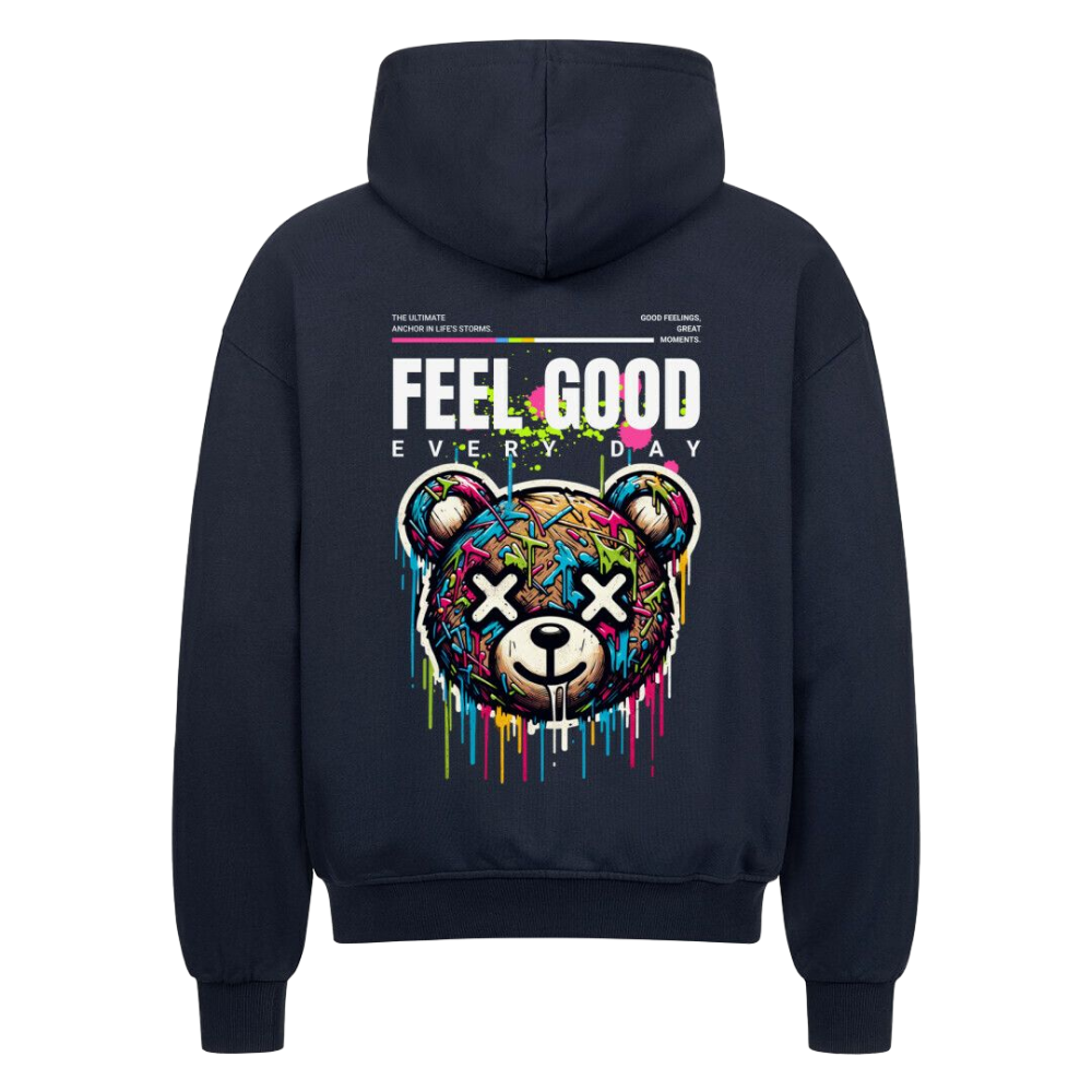 Feel Good Every Day - Oversized Zipper Hoodie mit Reißverschluss