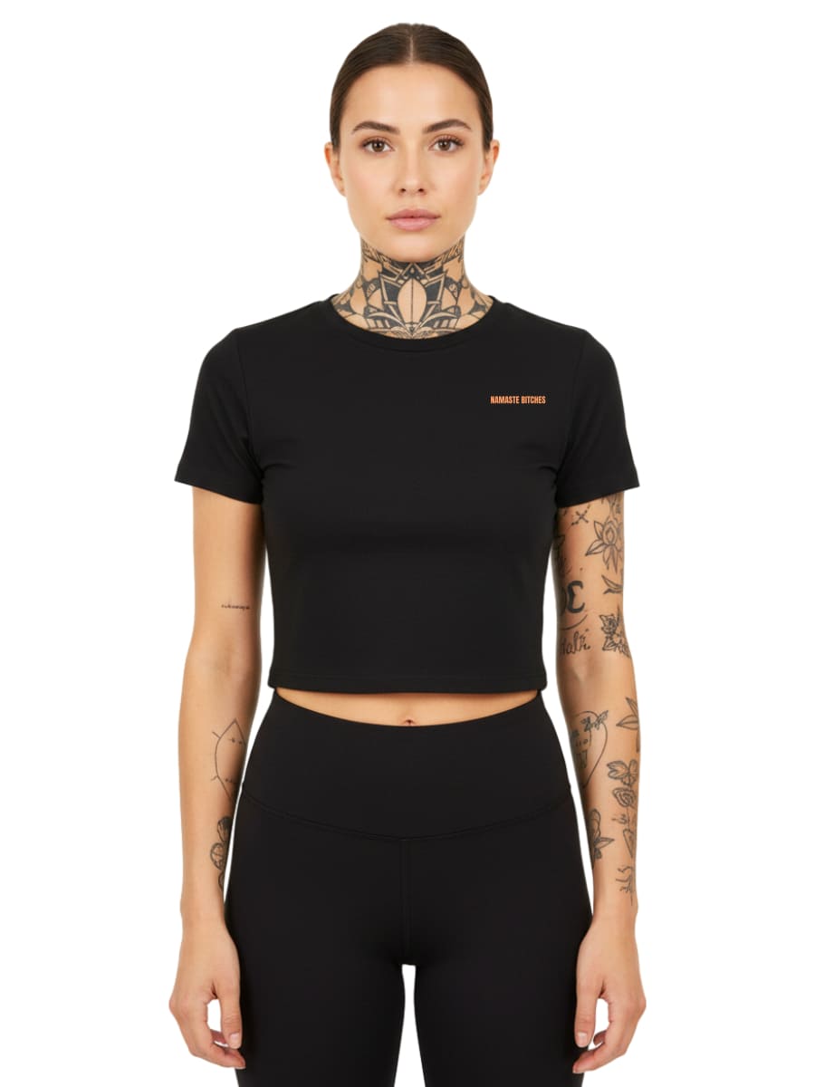 Namaste Bitches Orange - Ladies Cropped Tee