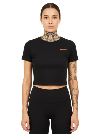 Namaste Bitches Orange - Ladies Cropped Tee
